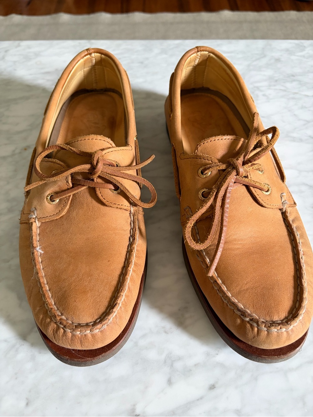 Sperry Men's Light Tan Leather Boat Shoes